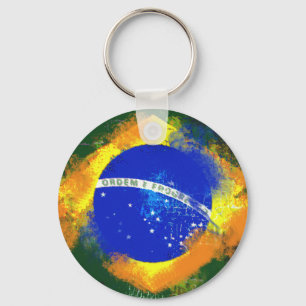 BR Brasil braziliaanse vlag Sleutelhanger