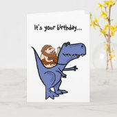 BR- de grappige Kaart van de Verjaardag t-Rex (Gele Bloem)