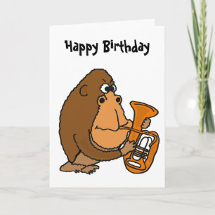 BR-Gorilla die Tuba Birthday-kaart afspeelt Kaart