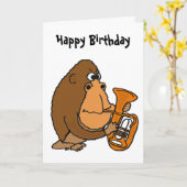 BR- Gorilla Jouer Tuba carte d'anniversaire (Fleur jaune)
