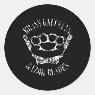 BR knokkels en scheermesjes - Boksen en Barber T Ronde Sticker