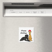 BR- Zwart lab en Greyhound Kerstmagneet Magneet (Insitu (Vaatwasser))