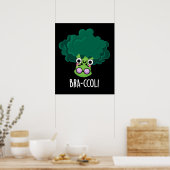 Bra-ccoli Funny Veggie Broccoli Bra Pun Dark BG Poster (Keuken)