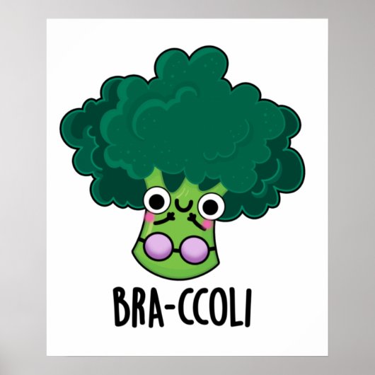 Bra-ccoli Funny Veggie Broccoli Bra Pun Poster (Voorkant)