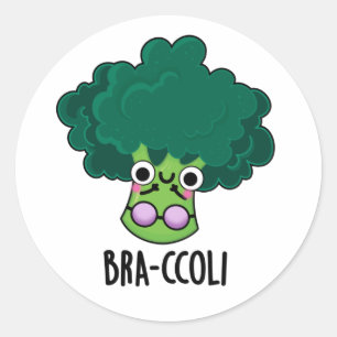 Bra-ccoli Funny Veggie Broccoli Bra Pun Ronde Sticker