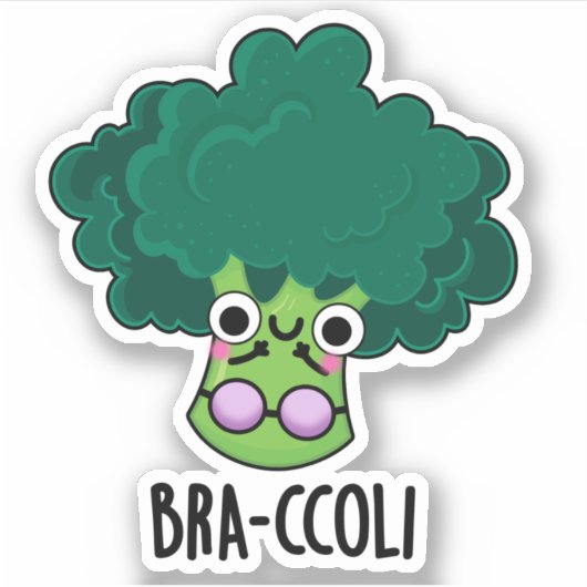 Bra-ccoli Funny Veggie Broccoli Bra Pun Sticker (Voorkant)
