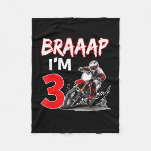 Braaap 3 jaar oude motocross dirt biker 3de fleece deken