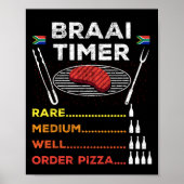 Braai Timer African BBQ Funny Poster (Voorkant)