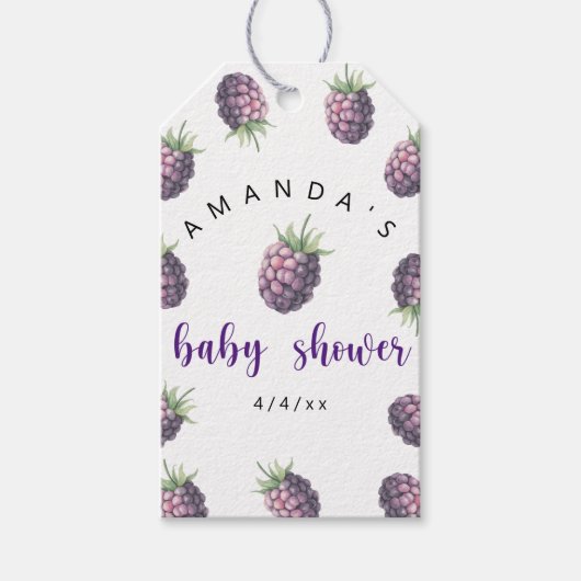 Braambessen - Baby shower Cadeaulabel (Voorkant)