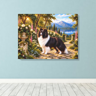 Braambessen, Shetland Sheepdog Canvas Afdruk