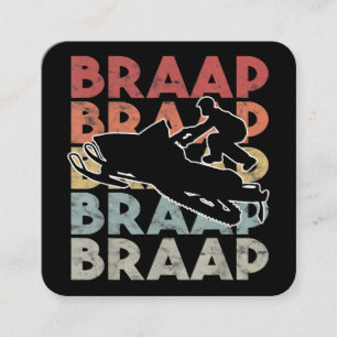  Braap Snowmobile T-Shirt I Retro Snow Sled Vierkante Visitekaartje