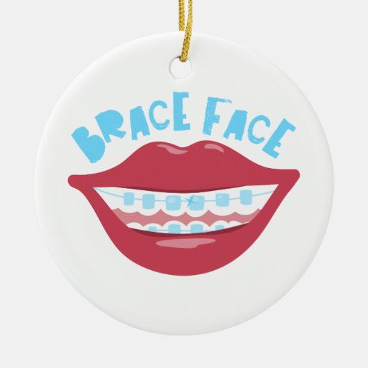 Brace Face Keramisch Ornament (Voorkant)