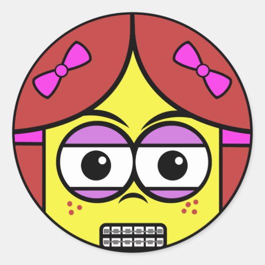 Brace Face Ronde Sticker (Voorkant)