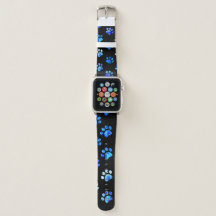 Motif Empreinte de patte noir bleu texturé