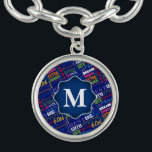 Bracelet Avec Breloques Fun 60ème anniversaire fête Monogramme personnalis<br><div class="desc">Typographie unique et spéciale thème 60e anniversaire décoration et cadeaux de fête. Le texte comprend féroce et fab à 60. fabuleux à 60, fête extraordinaire de 60ème anniversaire, extra spécial 60ème anniversaire, heureux 60ème anniversaire, rocking 60ème anniversaire, beau à 60, et extraordinaire 60ème anniversaire. Texte coloré clair en jaune, rose,...</div>