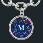 Bracelet Avec Breloques Fun 60ème anniversaire fête Monogramme personnalis<br><div class="desc">Typographie unique et spéciale thème 60e anniversaire décoration et cadeaux de fête. Le texte comprend féroce et fab à 60. fabuleux à 60, fête extraordinaire de 60ème anniversaire, extra spécial 60ème anniversaire, heureux 60ème anniversaire, rocking 60ème anniversaire, beau à 60, et extraordinaire 60ème anniversaire. Texte coloré clair en jaune, rose,...</div>