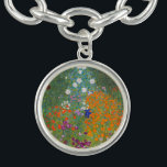 Bracelet Avec Breloques Gustav Klimt Fleur Jardin Cottage Nature<br><div class="desc">Un beau tableau de jardin - c'est un tableau classique de Gustav Klimt,  appelé Cottage Garden,  ou Bauergarten,  1907,  qui est un gros plan d'un jardin fleuri,  un tableau floral coloré.</div>