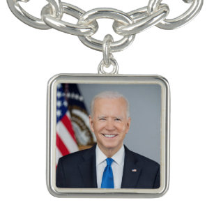 Bracelet Avec Breloques Le président Joe Biden Portrait de la Maison Blanc