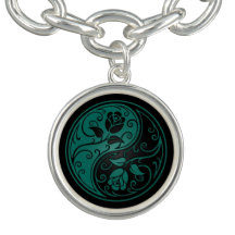 Roses bleus et noirs turquoises de Yin Yang