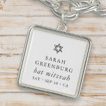 Bracelet Avec Breloques Simple moderne Elégante étoile de David Bat mitzva<br><div class="desc">Design est composé de typographie sans serif et de typographie cursive joueuse sur un arrière - plan simple. 

Disponible ici :
http://www.zazzle.com/store/selectpartysupplies</div>