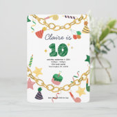 Bracelet charme 10e anniversaire Invitation de fêt (Debout devant)