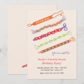 Bracelet d'amitié Invitations de fête d'anniversai (Devant / Derrière)
