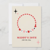 Bracelet d'amitié Merci rose rouge (Devant)