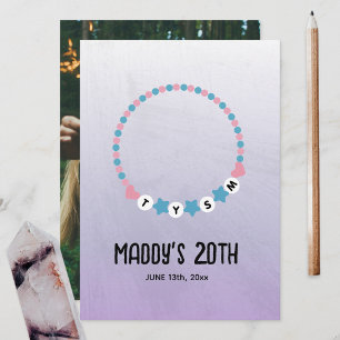 Bracelet d'amitié TYSM Merci d'anniversaire violet