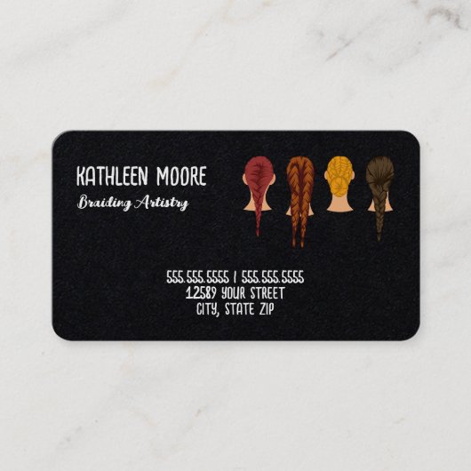 Bracelet de cheveux un Carte de visite latéral (Devant)