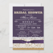 Bracelet, dentelle, violet rustique Invitations de (Devant)