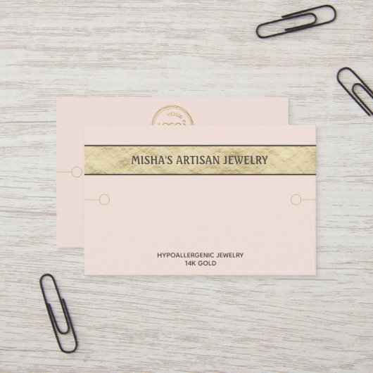 Bracelet Display Blush Gold Logo Carte de visite (Devant/Arrière en situation)