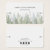 Bracelet Display Card • Watercolor Pine Woods (Devant & derrière)