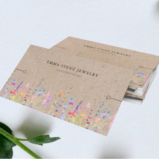 Bracelet Display Kaart ・ Rustic Kraft Wildbloemen