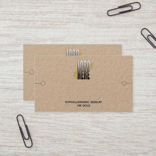 Bracelet display met Logo Kraft Visitekaartje (Voorkant / Achterkant in situ)