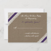 Bracelet FAUX et dentelle avec rsvp violet (Devant)