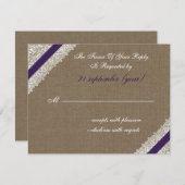 Bracelet FAUX et dentelle avec rsvp violet (Devant / Derrière)