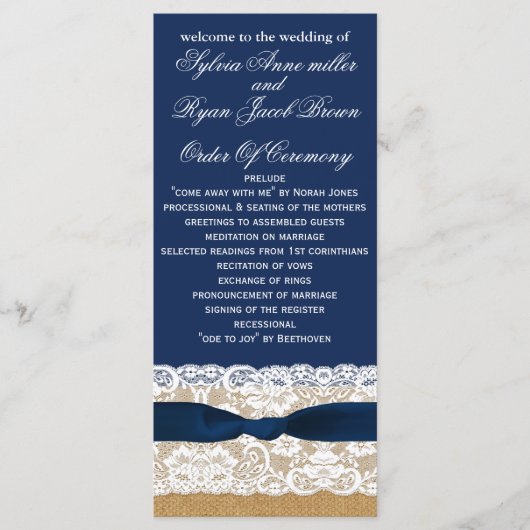 Bracelet FAUX, programmes de mariage rustique long (Devant)