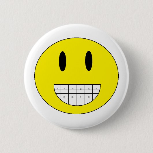 "Braces Happy Face"-Button Ronde Button 5,7 Cm (Voorkant)