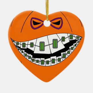 Braces Pumpkin Halloween Evil Grin Geeky Nerdy Keramisch Ornament