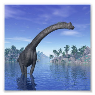 Brachiosaurus dinosaur - 3D rendering Foto Afdruk
