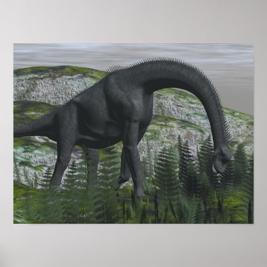 Brachiosaurus dinosaur die fern-3D eet Poster (Voorkant)