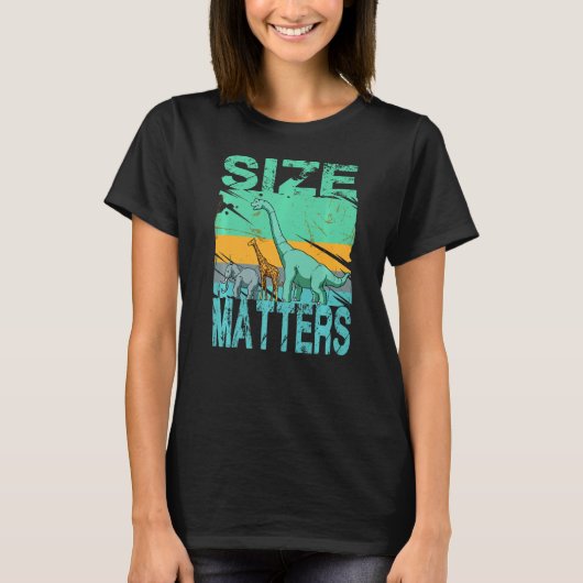 Brachiosaurus Dinosaur Giraffe Elephant Human Diff T-shirt (Voorkant)