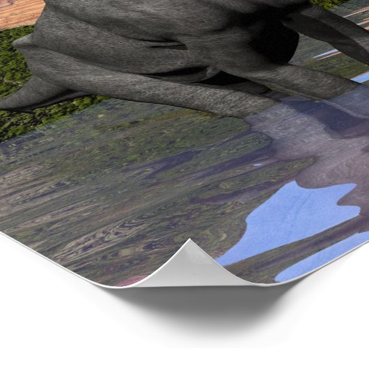 Brachiosaurus dinosaurs in water - 3D render Poster (Hoek)