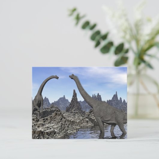 Brachiosaurus dinosaurus - 3D rendering Briefkaart (Staand voorkant)