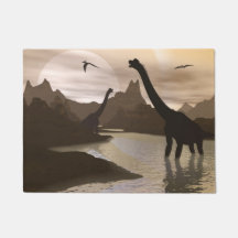 Brachiosaurus dinosaurus in water - 3D rendering