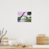 Brachiosaurus dinosaurussen in natuur - 3D renderi Poster (Keuken)