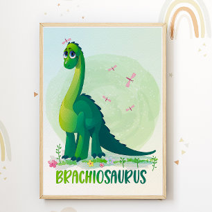 Brachiosaurus Poster de salle pour enfants Dino Nu
