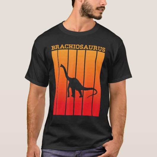 Brachiosaurus Shadow Silhouette op Sunset T-shirt (Voorkant)
