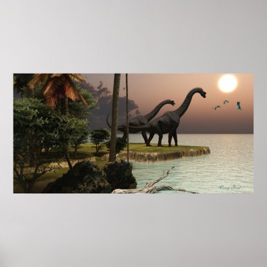 Brachiosaurus Sunset Print (Voorkant)
