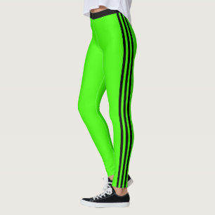 Brack Side Stripe Neon Groene Leggings Custom Kleu